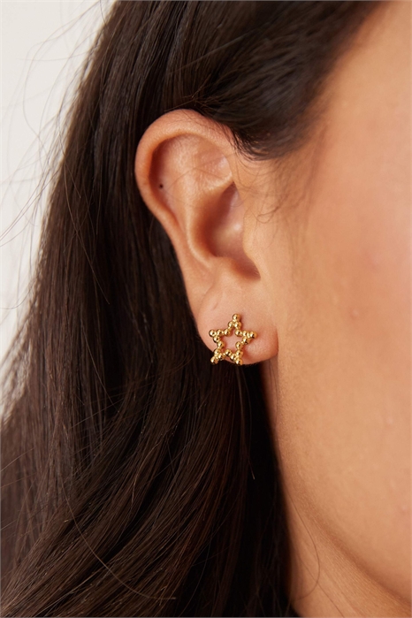 Серьги-гвоздики с звездами артикул 152383948