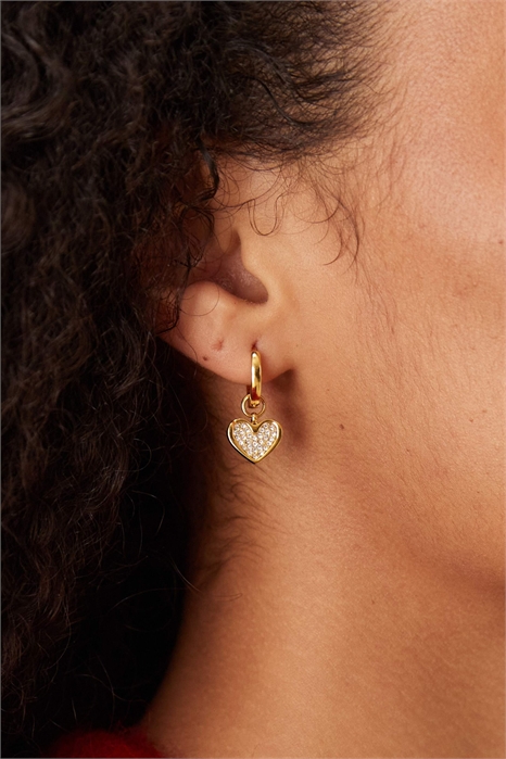 Серьги из нержавеющей стали с кристаллами в форме капель и сердечек артикул 153150782