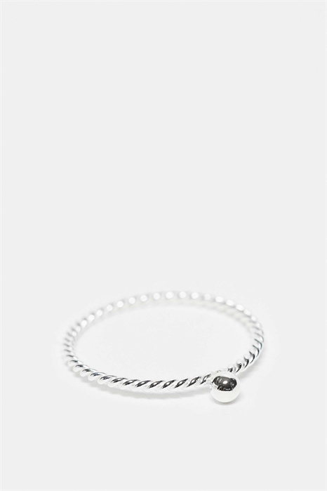 Кольцо с шариком на витой ободке из серебра 925 пробы артикул 151255172