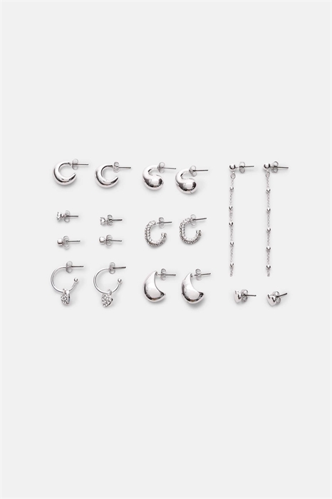 Набор из 9 сережек в форме сердечка и колец артикул 153490907