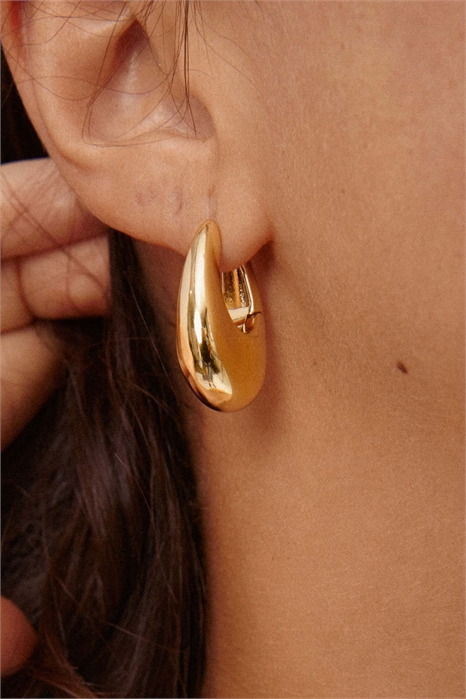 Осенние массивные серьги-кольца в стиле ретро артикул 150242615