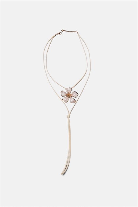 Ожерелье из шнурка с цветочным узором артикул 155526776