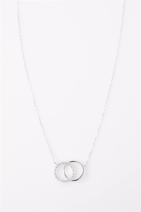 Колье с подвеской в виде кольца из стерлингового серебра с паве-окантовкой артикул 147883297