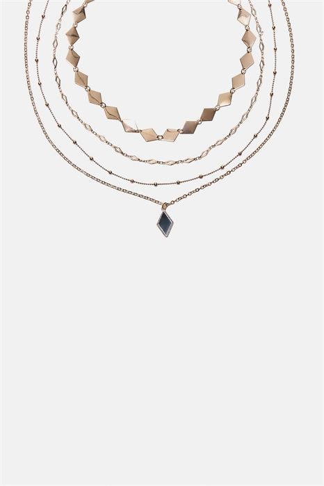 Набор из 4 ожерелий с бриллиантами с зеркальным эффектом артикул 155526751