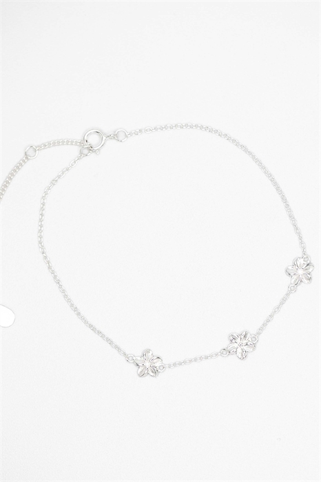 Браслет из стерлингового серебра с тремя цветочками артикул 150407790