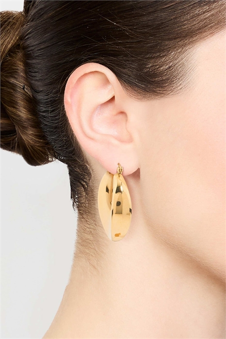 Большие кольцевые серьги из нержавеющей стали с золотым покрытием, водонепроницаемые артикул 150855775