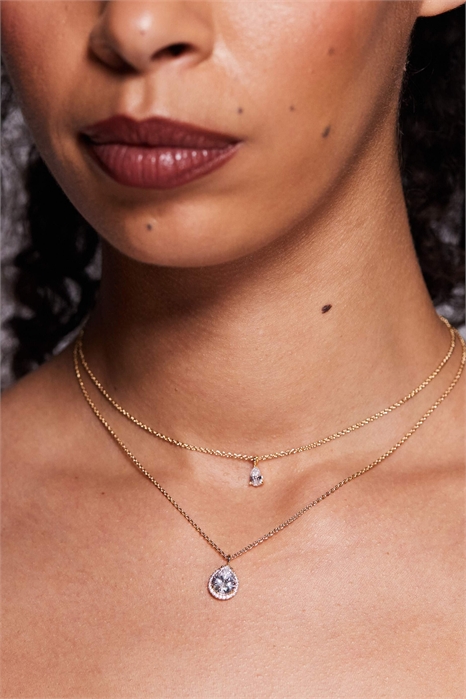 Многоярусное колье с прозрачными камнями Yaude артикул 153401537