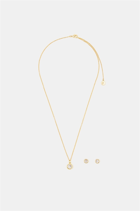 Подарочный набор из сережек с драгоценными камнями и колье с подвеской артикул 151558051