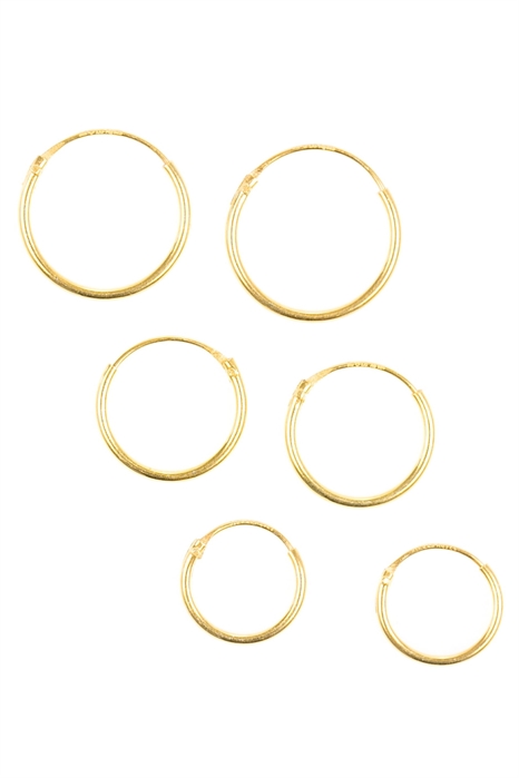 Набор классических сережек-колец из стерлингового серебра с позолотой артикул 143710340