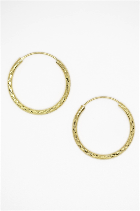 Серьги-кольца из посеребренного серебра 925 пробы с бриллиантовой огранкой, диаметром 25 мм артикул 150353268