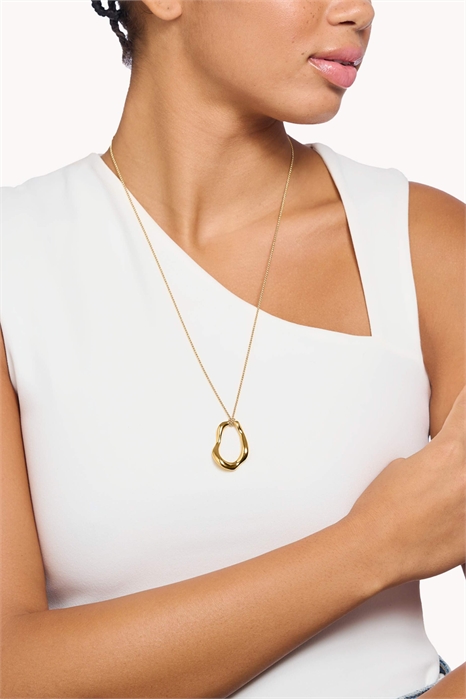 Колье с подвеской из расплавленного металла артикул 154286077