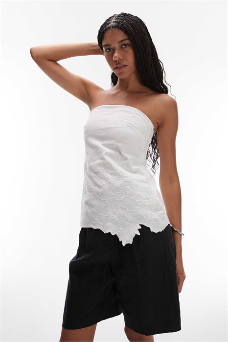 Бандо с вышитым ажурным цветочным узором артикул 142088886