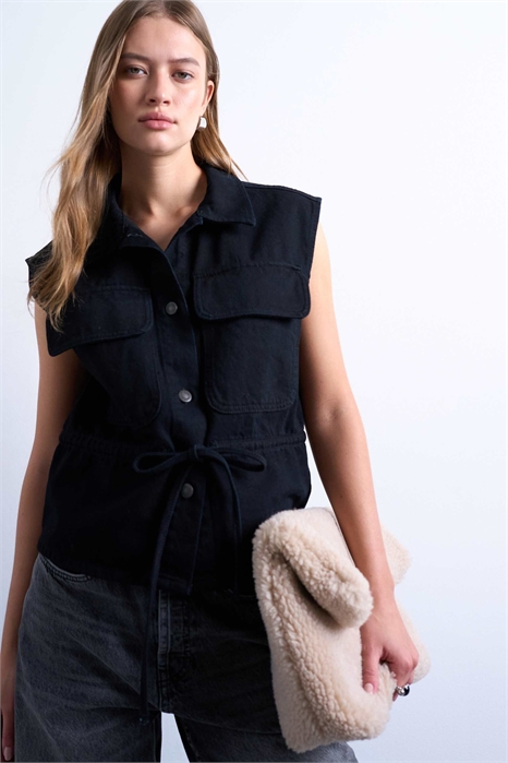 Джинсовая майка-карго артикул 150227083