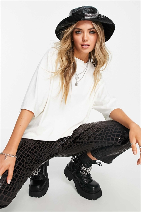 Футболка свободного кроя в стиле «бойфренд» с эффектом вымытого артикул 108118418