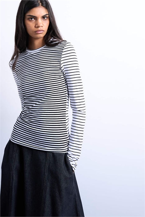 Топ с длинными рукавами и контрастной полоской на спине артикул 151222305