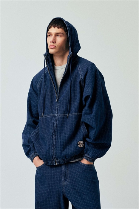 Худи из джинсовой ткани большого размера co-ord артикул 152117451