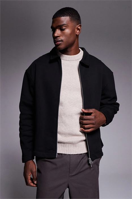 Куртка-харрингтон из трикотажа свободного кроя артикул 149111411