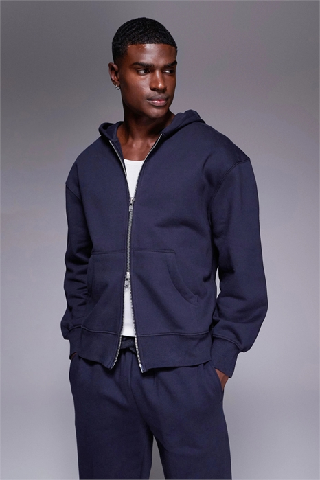 Худи премиум-класса с большим размером и застежкой-молнией по всей длине артикул 148068451