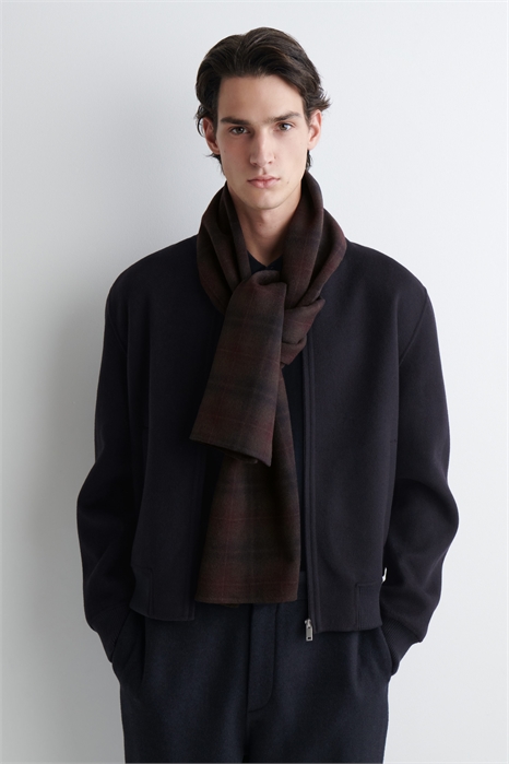 Шарф из шерстяного микса в клетку артикул 1312222001