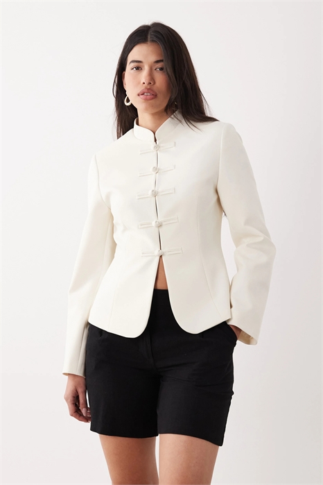 Блейзер с затянутым воротником-мандарином артикул 155641877