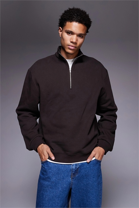 Свитшот премиум-класса с полузастежкой-молнией артикул 153053171