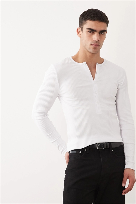 Футболка с длинным рукавом и горловиной типа «хенли» от Muscle Fit артикул 156177395