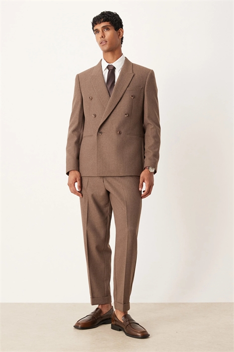 Брюки-кльош из шерсти в тонкую полоску артикул 147015854