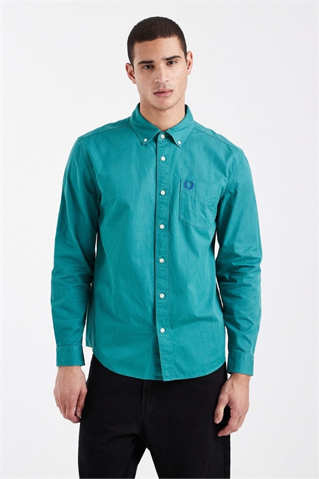 Рубашка свободного кроя из вымытого твила с логотипом на кармане артикул 154960880