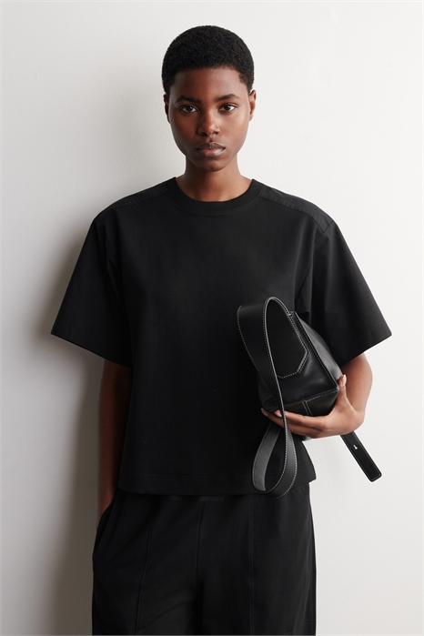 Футболка из джерси с поплиновыми вставками артикул 1327028001