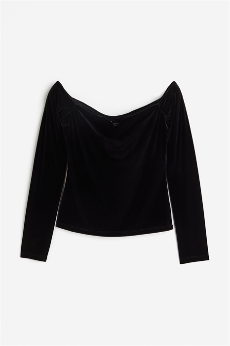 Велюровый топ без плеч артикул 1210263001