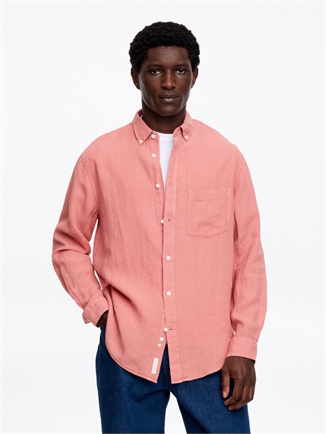 Рубашка из льна свободного кроя артикул 1318272006