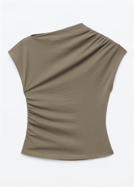 Топ из джерси с драпировкой артикул 1341902002