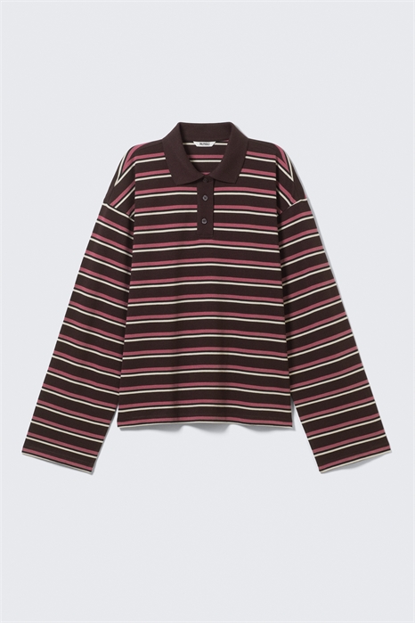 Хлопковый топ-поло с длинными рукавами артикул 1310049004