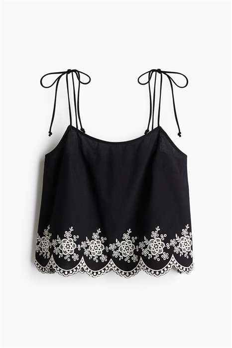 Топ на завязках с вышивкой артикул 1277598002