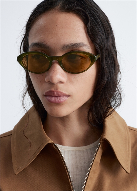 Солнцезащитные очки с овальной оправой артикул 1325788005