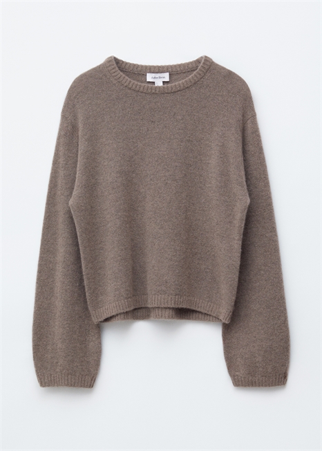 Вязаный свитер из смеси альпаки и шерсти артикул 1269555006