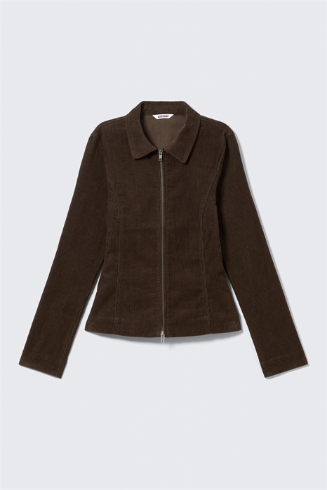 Приталенная вельветовая куртка на молнии артикул 1285385002