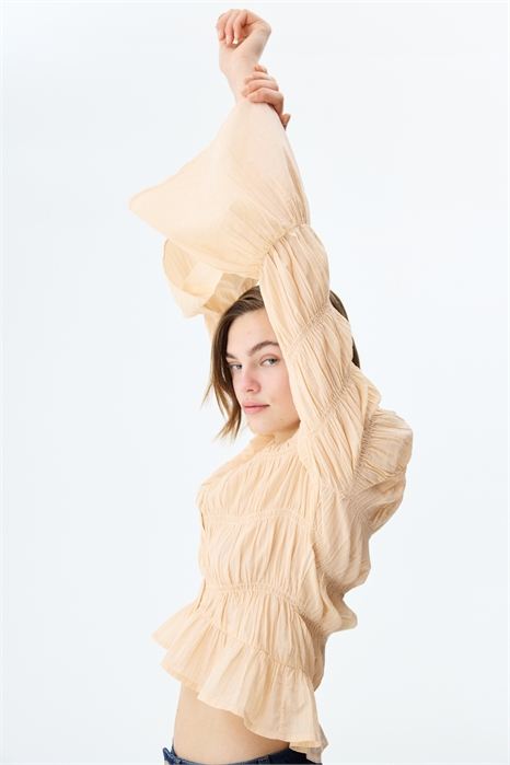 Блузка из хлопка со сборками артикул 1334225001