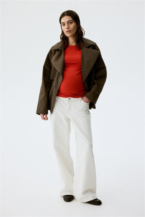 Топ из ребристого джерси MAMA артикул 1194187033