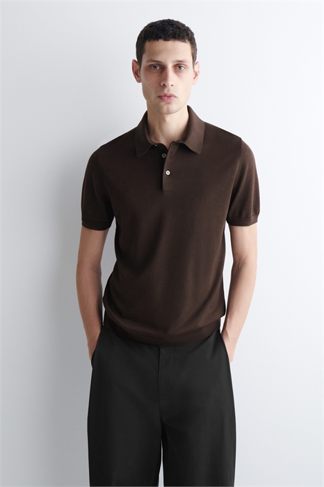 Рубашка-поло из шелкового трикотажа артикул 1126010022