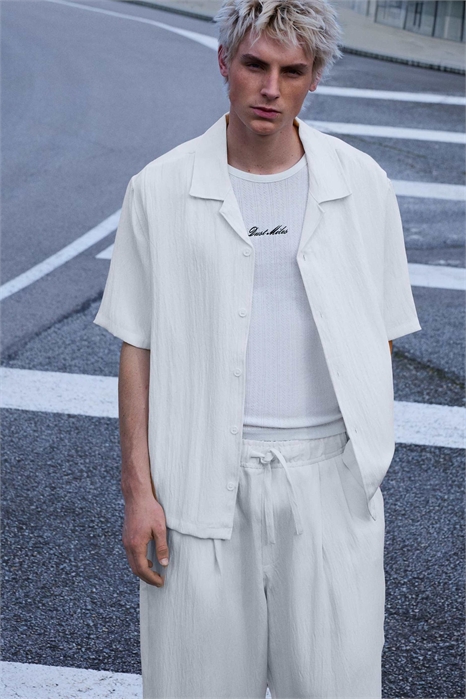 Рустикальная рубашка с короткими рукавами артикул 156278964