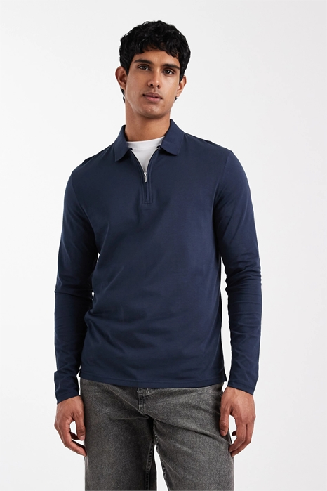 Поло с длинным рукавом из хлопка SUPIMA премиум-класса, прямой крой артикул 150832899