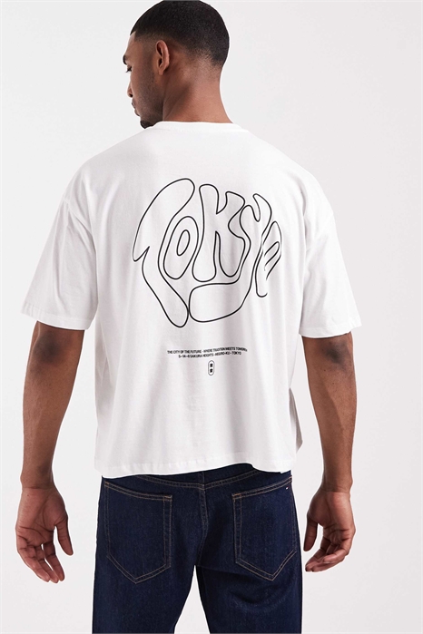 Прямая футболка свободного кроя с принтом «Tokyo bubble» артикул 156249772