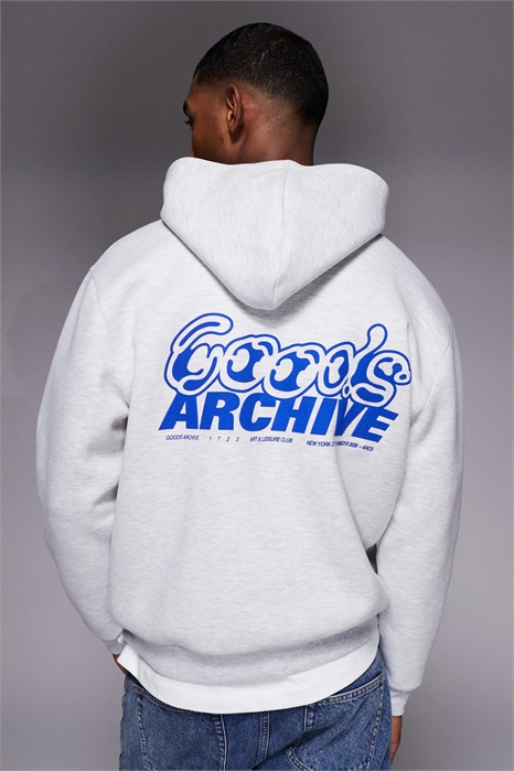 Толстовка из плотной ткани в стиле «скуба» с принтом и капюшоном артикул 155586450