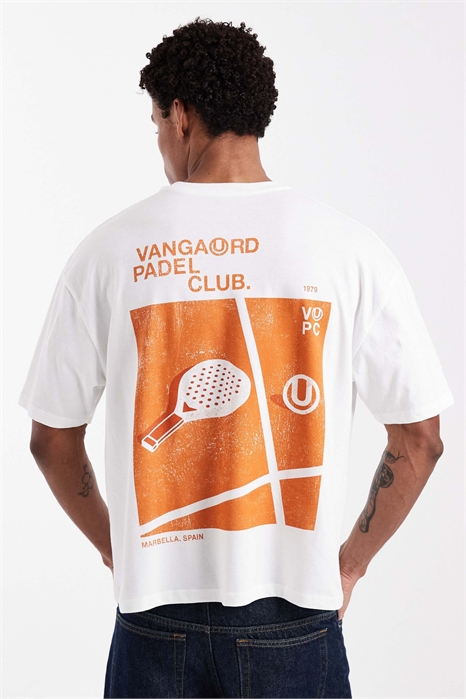 Объёмная футболка свободного кроя с принтом в стиле падель артикул 155811304