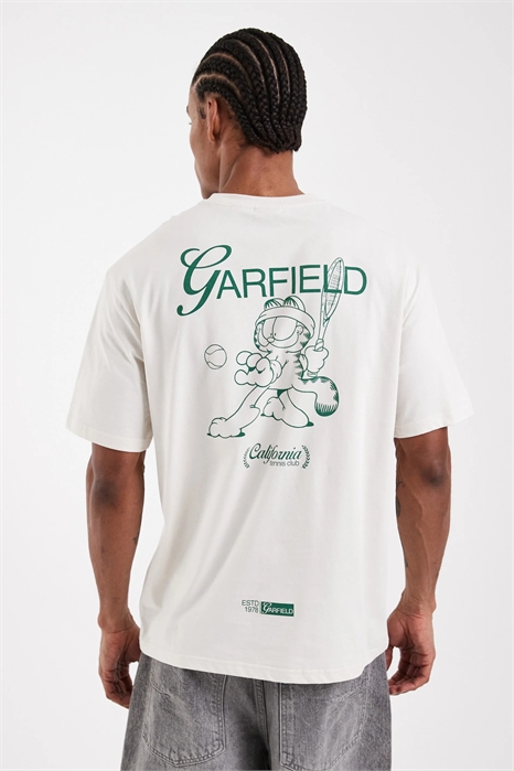 Футболка свободного кроя с принтом Гарфилда на спине артикул 155395381