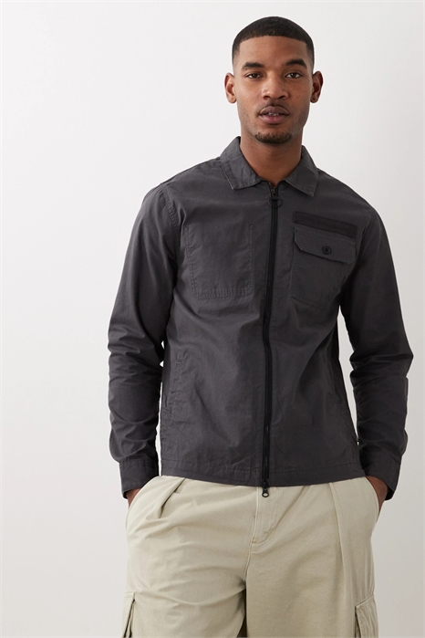 Рубашка-оверсайз из рипстопа с восковым покрытием и молнией по всей длине артикул 154707827