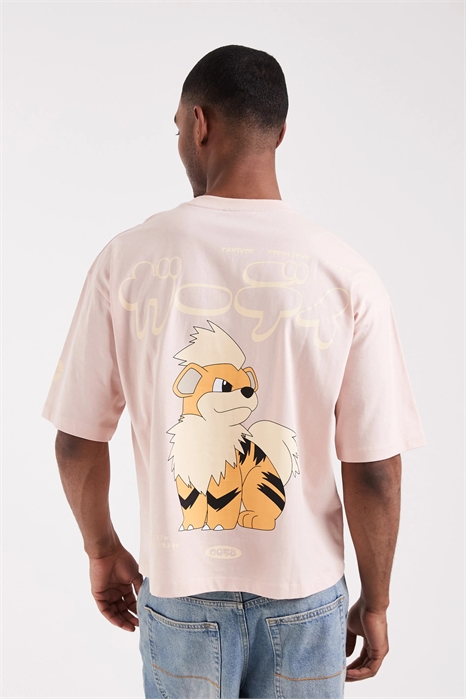 Футболка свободного кроя с принтом «Покемон Гроулит» артикул 155424029