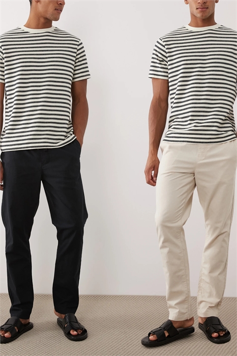 Набор из 2-х пар узких брюк из смешанного льна артикул 152466466