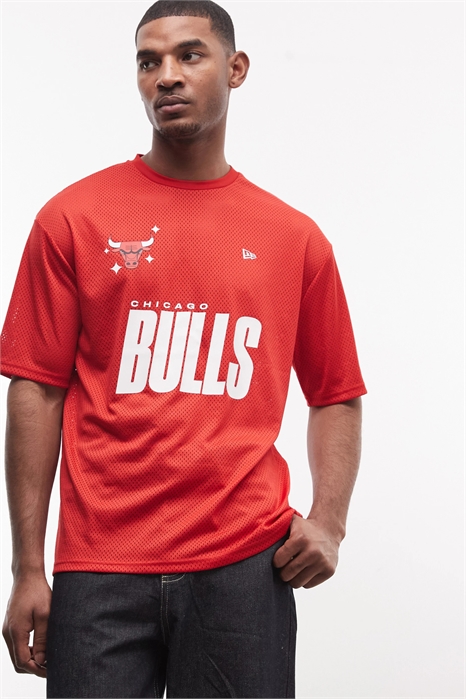 Футболка из сетчатой ткани с принтом «Чикаго Буллз» артикул 154890536